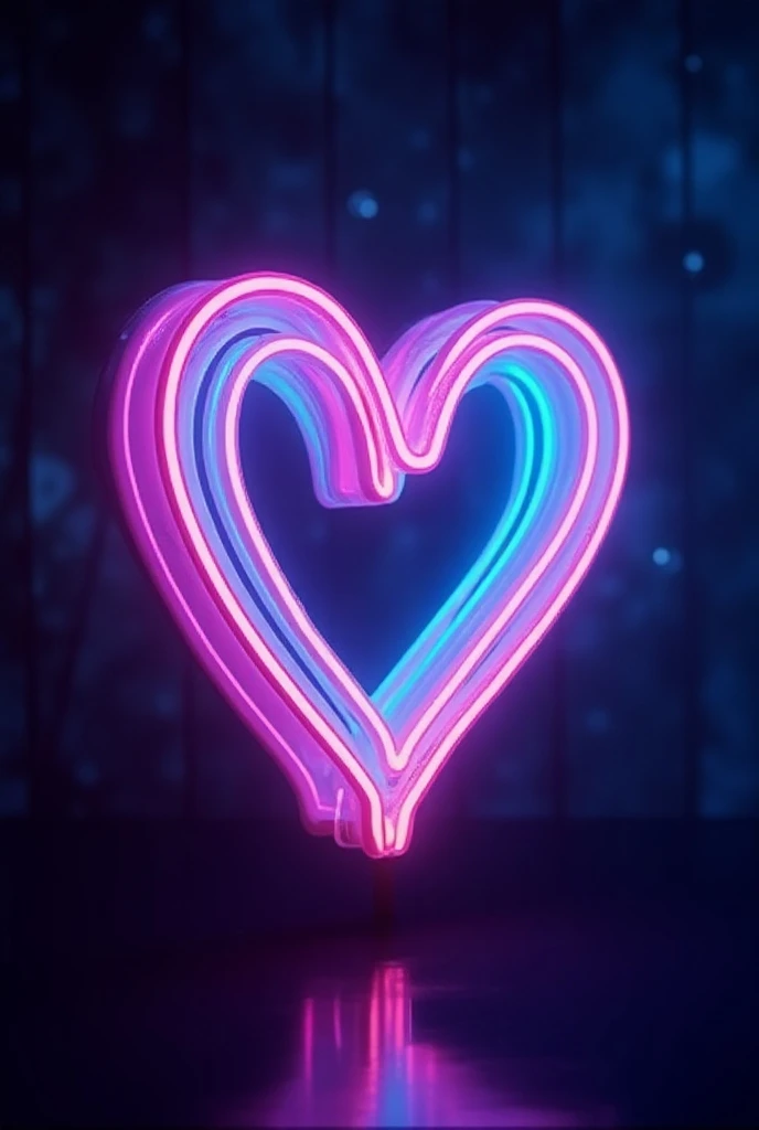 A rose flower, flower heart, lines neon lights, bright --auto --s2