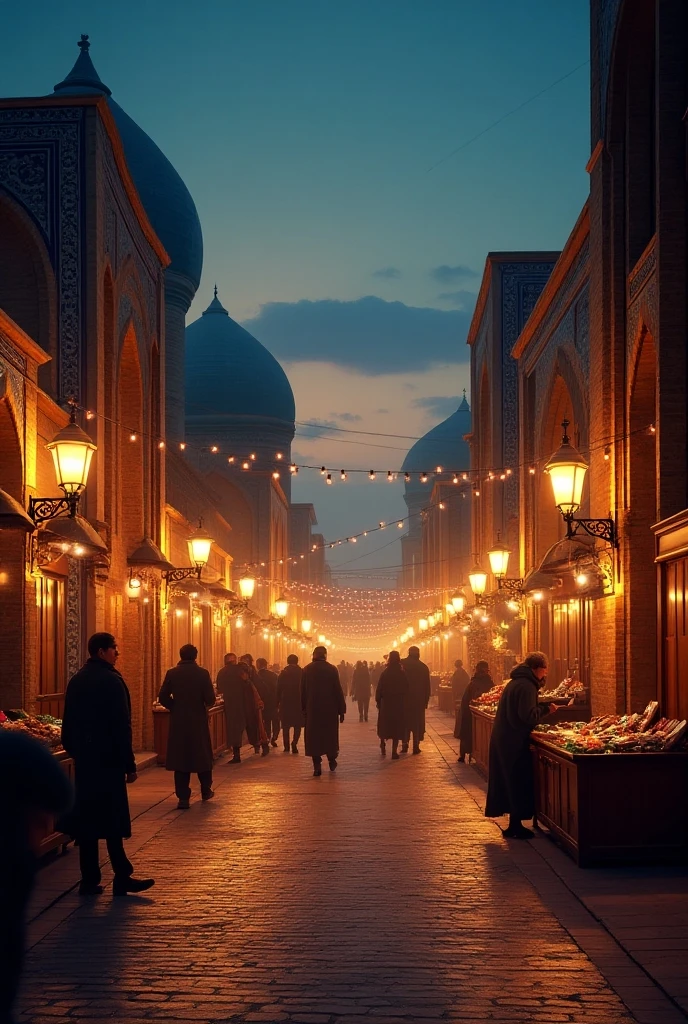 (best quality,4k,8k,highres,masterpiece:1.2),ultra-detailed,(realistic,photorealistic,photo-realistic:1.37),fantastic eastern city,minarets,stunning detailed architecture,illuminated streets,mystical sky,glowing stars in the evening,ornate domes,tall towers,reaching airships in the sky,soft and dreamy pastel colors,enchanted atmosphere,lush gardens,exotic trees and plants,cascading water fountains,impressive gateways,richly decorated market stalls,bustling street vendors,traditional music filling the air,aromatic spices wafting through the streets,peaceful and serene ambiance,delicate lanterns casting a warm glow,grand celebrations happening in every corner,diverse and vibrant city life,ancient traditions blending with modern influences,hidden alleyways leading to hidden treasures,elegant and beautifully dressed locals,graceful movements and dances,exploration and discovery at every turn,gorgeous sunset casting a golden light over the city.