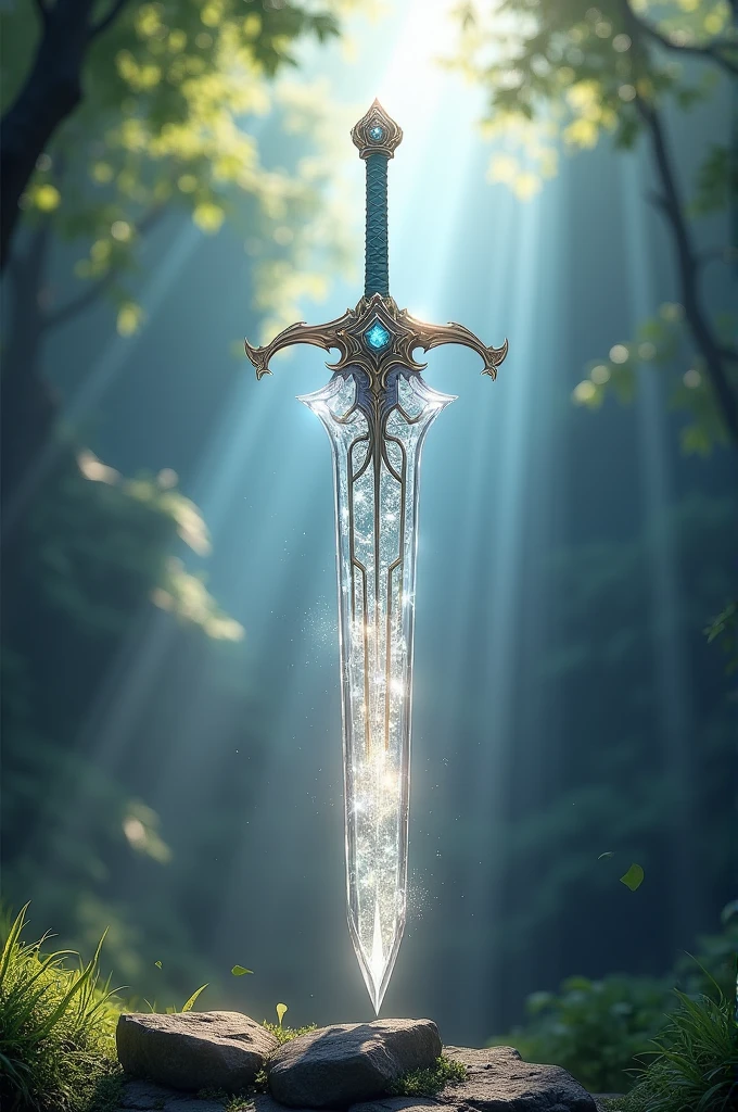 Crystal sword shining in the sun 