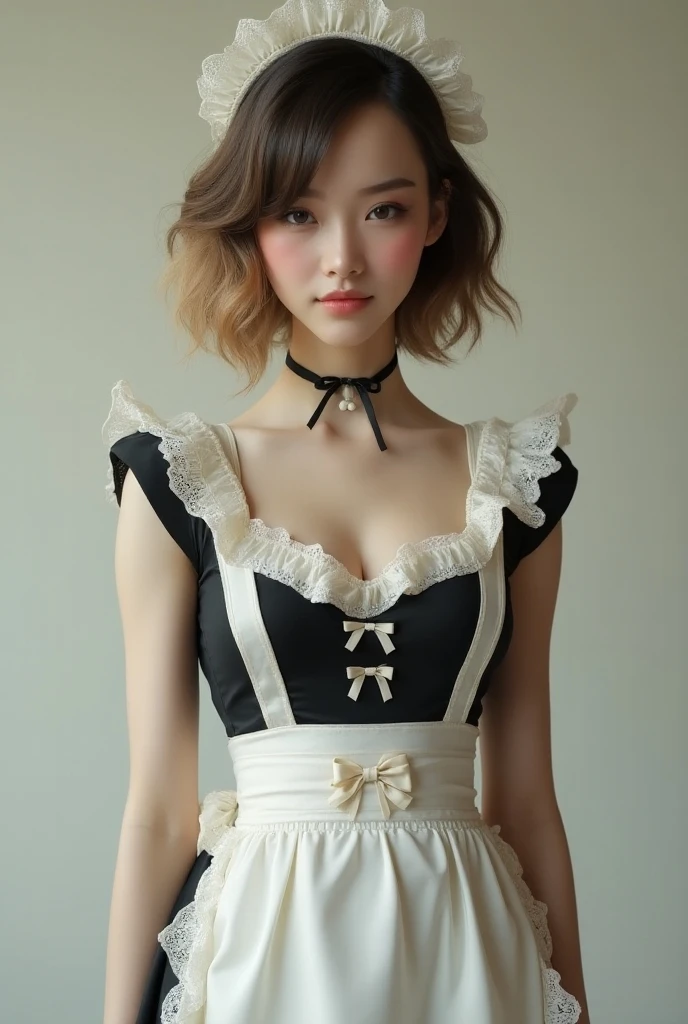 masterpiece, Highest quality, High resolution, 18+ Adult content, Sensual, Intimate, Emotional, Passionate, romantic, sweet, Adorable, Innocent, Pure, Fascinating, Fascinating, attractive, Mysterious, Fascinating, Fascinating, Immersive, Fascinating, dream-like, Surreal, Imaginative, Whimsical, artistic, Avant-garde, timeless, elegant, Sophisticated, chic, Sophisticated, Individuality, original, Fascinating,((Maid clothes:1.3))、Raise your arms to show your sides