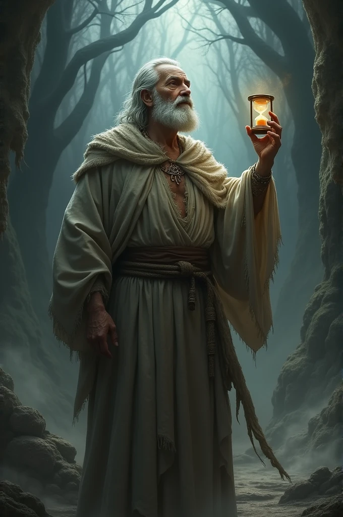 A mysterious fakir in a flowing  robe holding a lantern easy drawing 