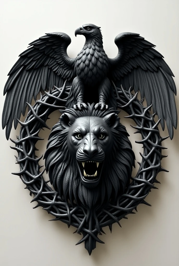 : a winged solar disk representing the sun god Shamash, a crescent of the moon-god Sin and a lion-headed mace on a pedestal.
