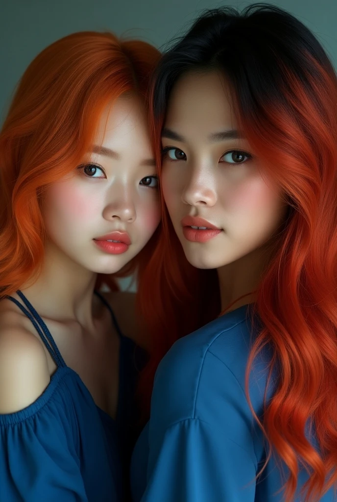 realist photo, 2 redheaded Japanese women, naked, breasts size 105I.lying in bed with legs open, detailed face and body, natural lighting, High resolution, photorealist, (Best Quality,8k,High resolution,masterpiece:1.2),ultra detailed,(realist,photorealist,photo-realist:1.37),realist skin texture,Detailed eyes and lips,beautiful detailed face,long eyelashes,soft skin,natural body shape
