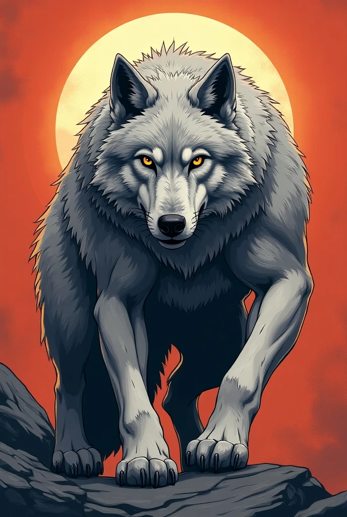 A majestic wolf perched on a jagged cliff illuminated by the eerie light of a blood-red moon, its fur soaked in crimson tears that cascade down onto the weathered rock, capturing the rawness of its pain, rendered in a hauntingly realistic photography style with a telephoto lens capturing the intricate details of the wolf's expression and the moon's textured surface