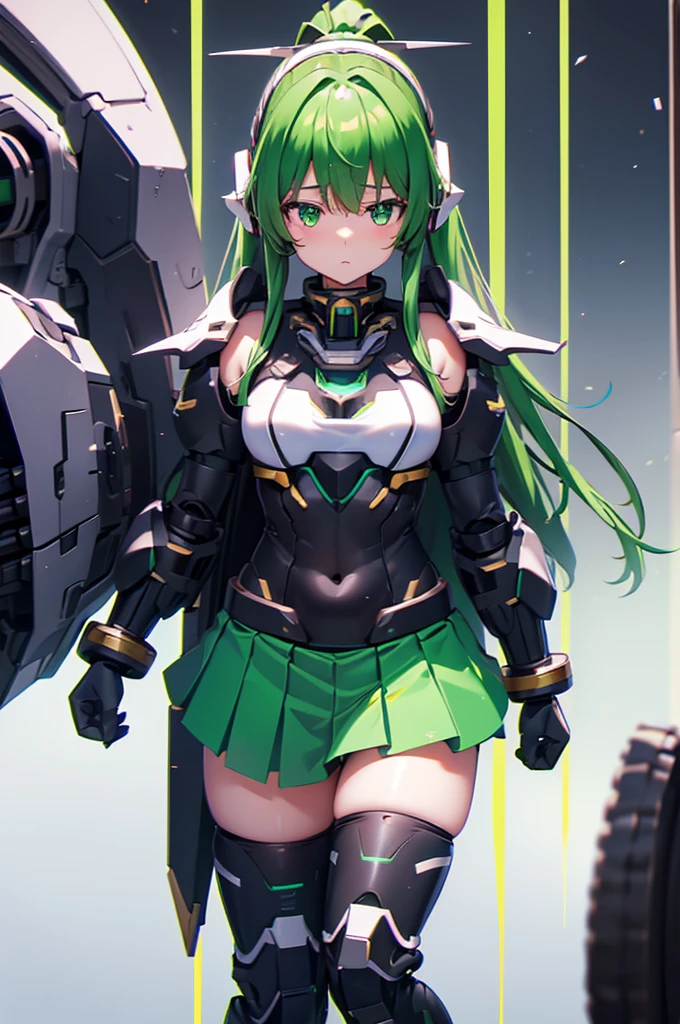 mecha wing、Thighs、tights、chest、 black cock、 ponytail、device、 1 girl、 solo girl 、income、mecha girl、 year-old man in a green miniskirt banged by a 、White Armor