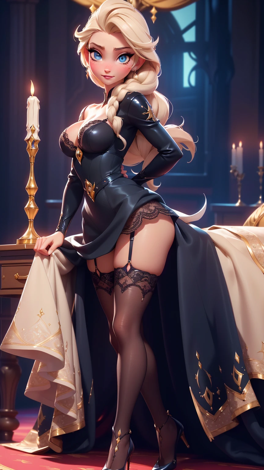 ((((Obra maestra, La mejor calidad, ultrahigh resolution)))), 1girl, standing, (sexy latex costume), ((long yellow hair, yellow hair over eye)), long hair cut, shiny skin, ((blue eyes)), glowing_eyes, neon eyes, (ultra detailed eyes:0.7, beautiful and detailed face, detailed eyes:0.9), ((centered)), smile, ((wide shot)), facing viewer, ((vibrant background, bright lighting, summer, sunlight)), flat chested, looking at viewer, ((half closed eyes)), ((perfect hands)), (((head:1, arms, hips in view, elbows, arms, legs, in view))), ((hands behind back)), empty eyes, beautiful lighting, ((outside, outdoors)), defined subject, head tilt, (((gritty)), ((creepy)), ((cool)), ((beautiful)), (((SFW))), seductive smile, seductive woman, sexy woman, teasing, Translucent Bunnysuit, wearing nothing, open chest, open shoulders, translucent stocking, 