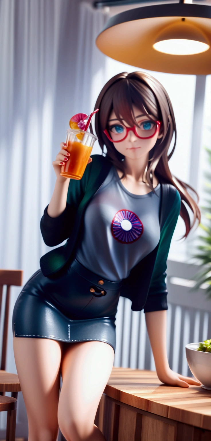 photorealistic, (4k), depth of field, (Masterpiece), (realistic skin texture), extremely detailed, intricate, hyper detailed, high resolution, professional photography, , depth of field, sharp detail, best quality, , 1girl, solo, <lora:mikan_akemi:0.76>, mikan_akemi, orange hair, blue eyes, , glasses, , zombie cheerleader costume, science fiction apocalyptic and post-apocalyptic, 32k resolution