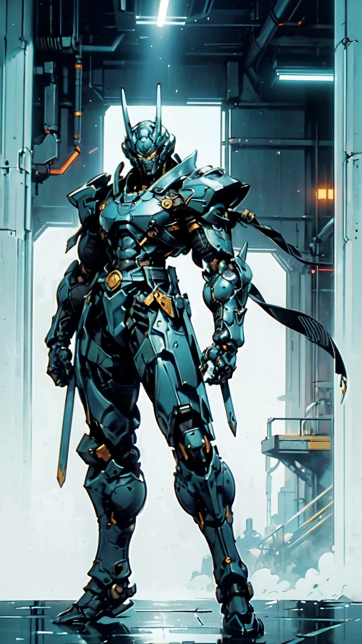 (masterpiece:1.5, best quality:1.5, extremely delicate:1.5, dynamic angle:1.5), ((male:1.5)), Biomimetic humanoid Mecha, green eyes, fully enclosed shoulder guards, matching arm and leg guards, gemstone, full body, full armor, the design balances heavy with agility, organic biotech armor, (the color scheme is primarily Blue with Green and White accents, concept Inspired by Samurai, glowing eyes, the armor glows), standing, floating high above the futuristic sci-fi city, a finely crafted Super robot in anime style, exquisite and mature art style, metallic, dramatic, high definition, highres, ultra-detailed, ultra-fine painting, professional, anatomically correct, symmetrical face, extremely detailed eyes and face, high quality eyes, creativity, RAW photo, UHD, 32k, Natural light, cinematic lighting, (masterpiece-anatomy-perfect:1.2)