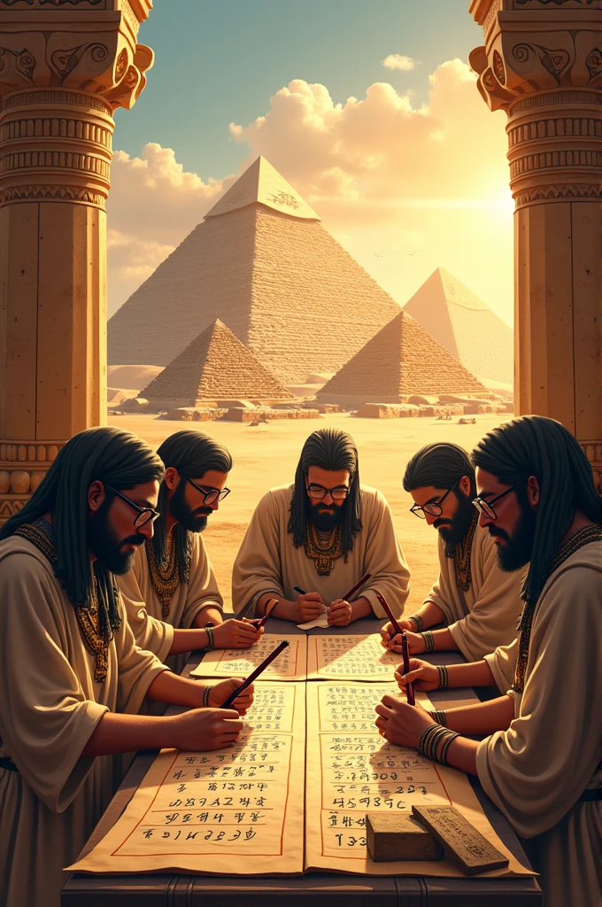oil painting, ancient papyrus