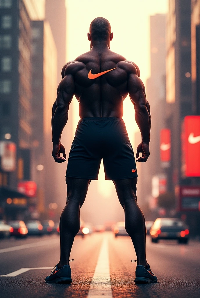 Ripped superhero with only a stripe covering his private parts