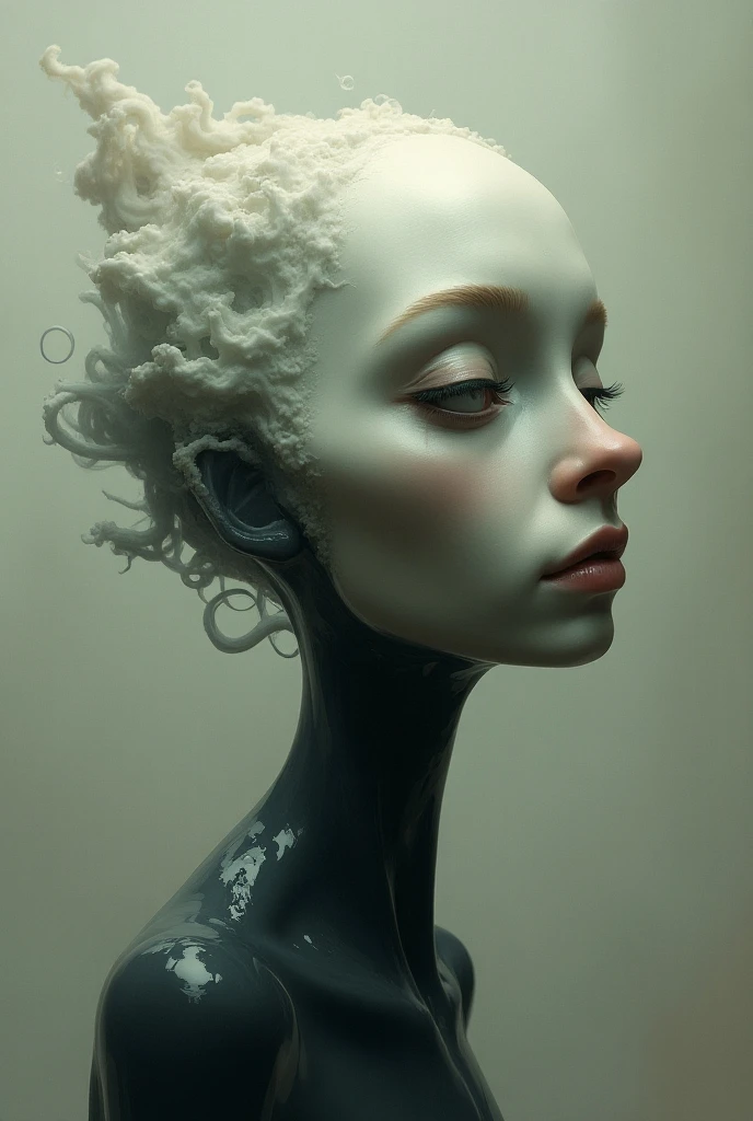 <lora:KarelZeman:1>the most beautiful futuristic make up, high fashion magazine by Jean Paul Gaultier , professional photography, photographed by Erwin Olaf cinematic shot with Epic lighting + photos taken by Erwin Olaf, photos taken by hasselblad + incredibly detailed, sharpen, details + professional lighting, photography lighting + 50mm, 80mm, 100m + lightroom gallery + behance photographys + unsplash