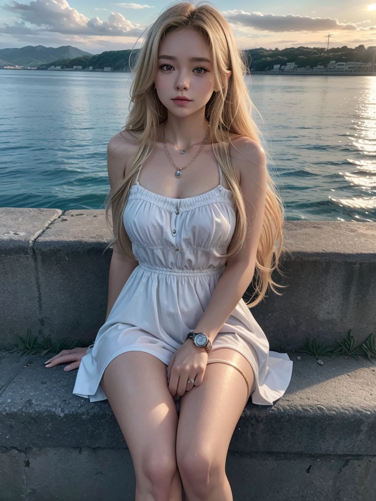 Meisterwerk, best quality, 18 year old Russian girl, jung, Hands in Esposas (FrauEhefrauBlonde , wellig, Mittellanges Haar ohne Styling. Short dress with long sleeves., Armband am linken Handgelenk, Halskette um den Hals, Black openwork stockings, High Heels, His skin was covered with goose bumps., pretty face, thin body, wohlgeformte Beine, tears en los ojos, Verteilen Sie Mascara um Ihre Augen. ,Stunned, frightened look , The body turns red , tears, Hysterismus, Furcht, Bitten um Gnade, wolliges Fell,sunny weather,wearing hot pants,at the beach