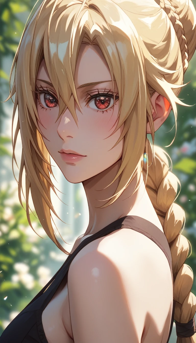 angelica
blonde hair
braid
red eyes