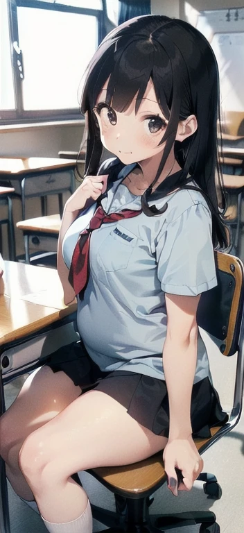 Sailor suit、Bike Shorts、Striped knee socks、Braid、Glasses、Black Hair、A seemingly serious girl、Brat、Grinning face、She invites men with a naughty smile、Lie down with your legs apart、bed、Emphasis on the groin、Like the whole body、Toe emphasis、Sweaty、blush、Sex