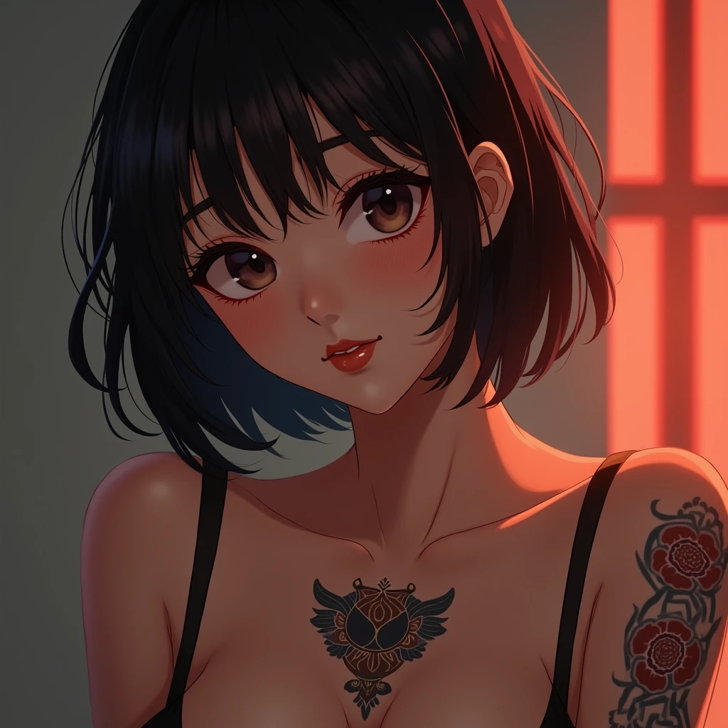 As a coloring book, white and black color, borders should be simple, clear, distinct, and thick lines, By Cartoon picture book of a beautiful Asian girl with short brown hair, A girl traditional ink body art style, (Use simple lines to outline a woman’s graceful figure), Take a step back, undulating lines, Thick and thin lines, line art, Black and white painting, character drawing, line art, lyrical abstraction