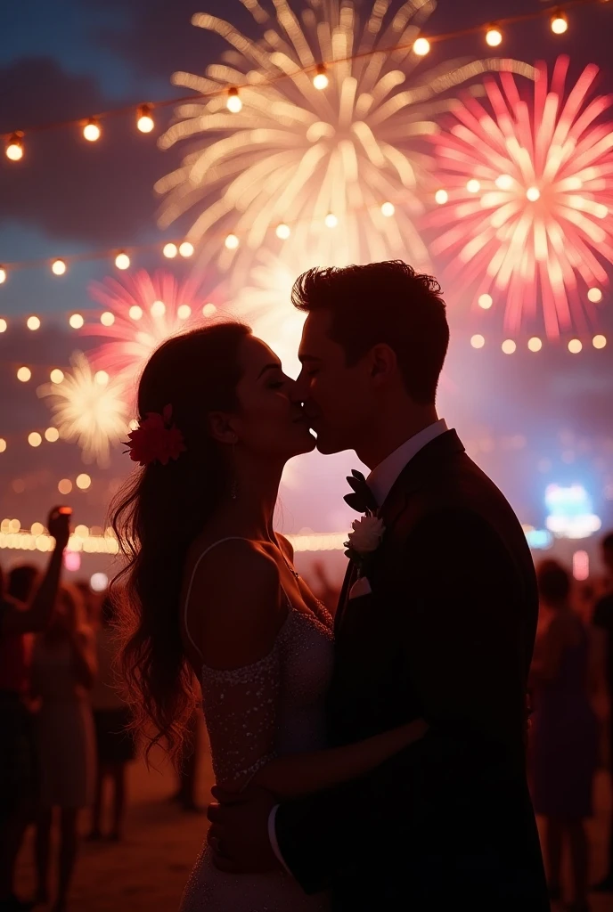 corporate clothes, Happy people dancing, crowd celebration, street setting, suburban environment, night time, street light illumination, multiple balloons floating, cheers, fireworks, (natural skin texture, hyperrealism, soft light, sharp), happiness, full body shot