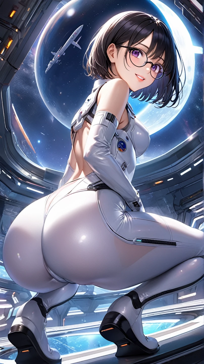 sexy cute beautiful Riley Reid as sexy astronaut, (((huge ASS))), (((slim thick))), (((skinny))), ((((ultra detailed)))), (((photorealistic))), 8k, (doggy pose), naked ass