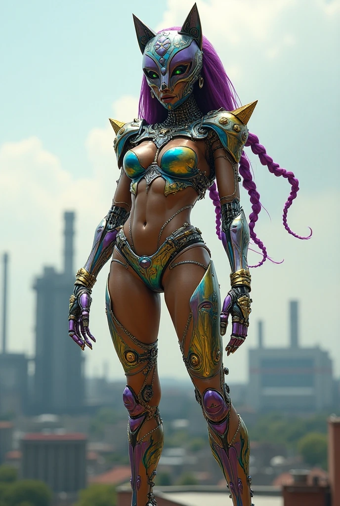 fish
1girl
bangs
blurry
blurry background
blurry foreground
breasts
brown eyes
closed mouth
depth of field
gun
long hair
looking at viewer
mecha
mole
motion blur
multicolored hair
pink hair
smile
solo
thigh strap