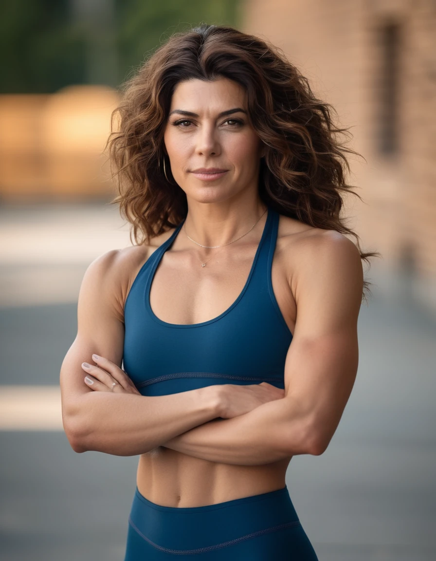 cinematic photo professional fashion close-up portrait photography of a beautiful (((ohwx bodybuilder woman))) at __place__ during __timeofday__, Nikon Z9 . 35mm photograph, film, bokeh, professional, 4k, highly detailed