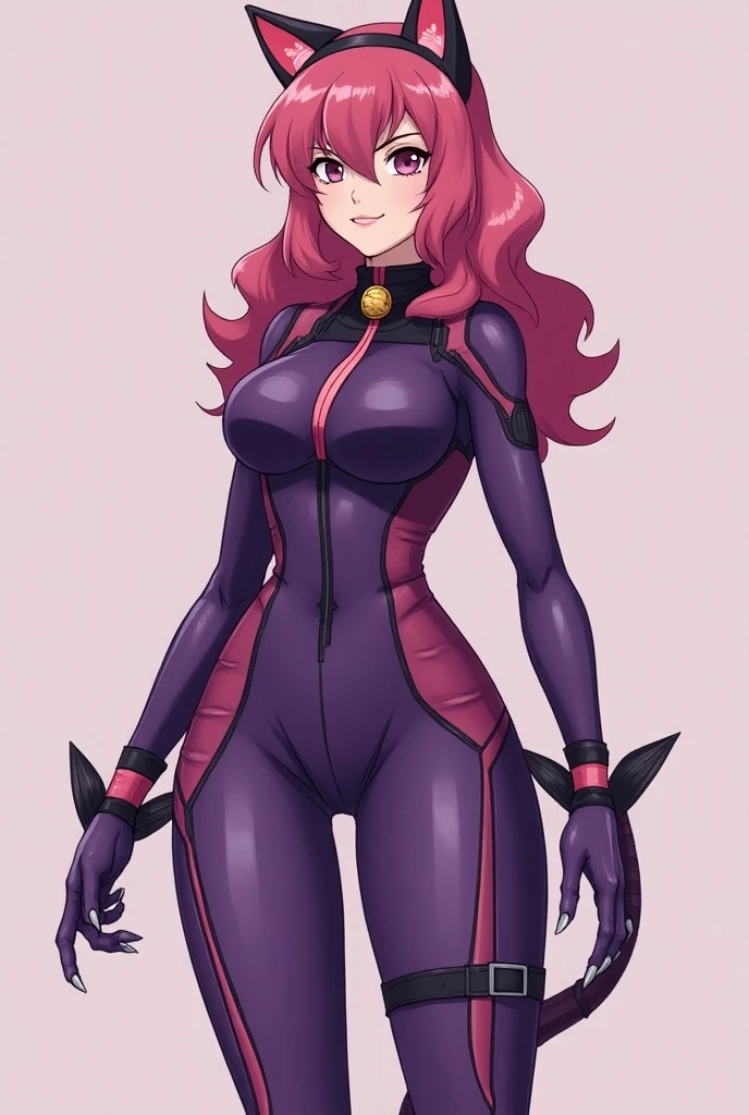 Mad Mew Mew | Undertale Very Very Big tits wearing a black swimsuit with her breasts falling to her sides standing with her hands behind her back