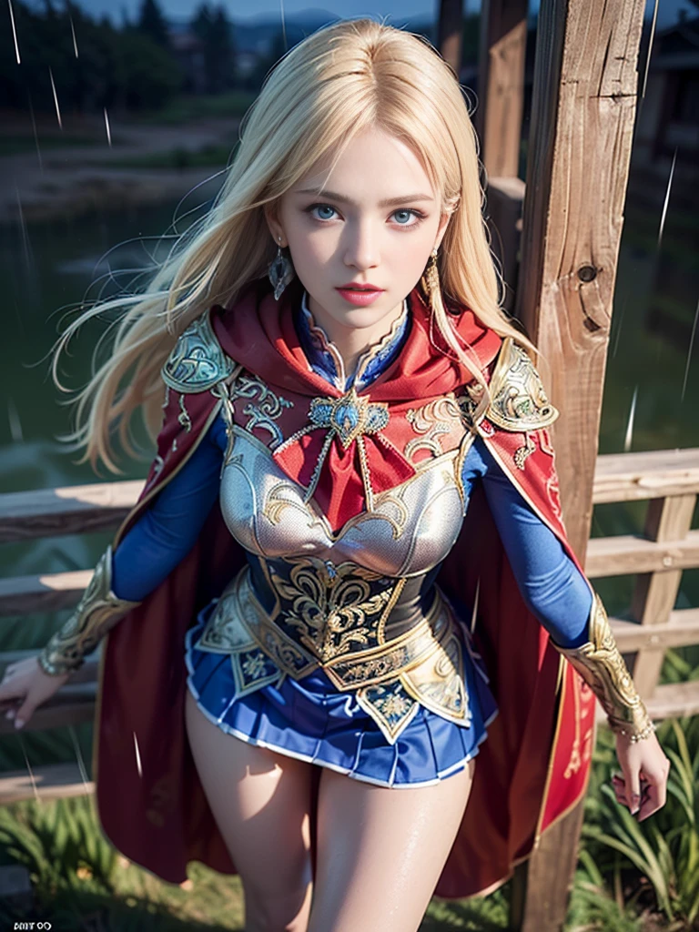 383947(((masterpiece, best quality))), (((high quality))), (((high resolution illustration))), (((hyper detail))),NSFW, (((Wordsworth's Sharon))),(((Very beautiful long blonde hair))), (((Very beautiful face))), ((((Detailed face)))),(((very beautiful blue eyes))),(((Realistic Skin))),(((her face is flushed))),(((slim body))),(((slim thighs))),(((small breasts))),(((very beautiful slender legs))),(((Pearl armor))),(((WHITE Armor with extremely detailed and intricate decoration that shows her cleavage))),(((A skirt with extremely detailed and intricate decoration))),(((Boots with extremely detailed and intricate decoration))),(((beautiful earrings))),(((beautiful hair ornaments))),((A cloak with very detailed and intricate decoration))),(((She is running on a beautiful grassland late at night)))))),(((wet her skin))),((she is smiling gently))),(highest quality:1.6), (超A high resolution:1.5), (Realistic:1.75), 8K resolution, Canon EOS R5, 50mm, Absurd, Ultra-detailed,Cinema Lighting