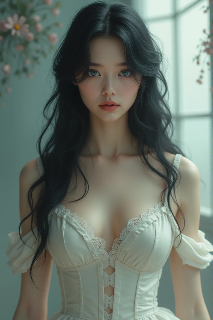 1girl, Beautiful, Amazing face and eyes, makeup, (extremely detailed beautiful face), Blonde, (sexiest look), (Beautiful big breasts), (lace white bra:1.5), (Best Quality:1.4), (Ultra-detailed), (extremely detailed CG unified 8k wallpaper), Highly detailed, RAW Photos, Professional Photography, Sitting, (Spread your legs), (no panties:1.5), Outdoors, (pitch black night, lake at night, surroundings pitch black, mysterious landscape:1.5),  slight moonlight,