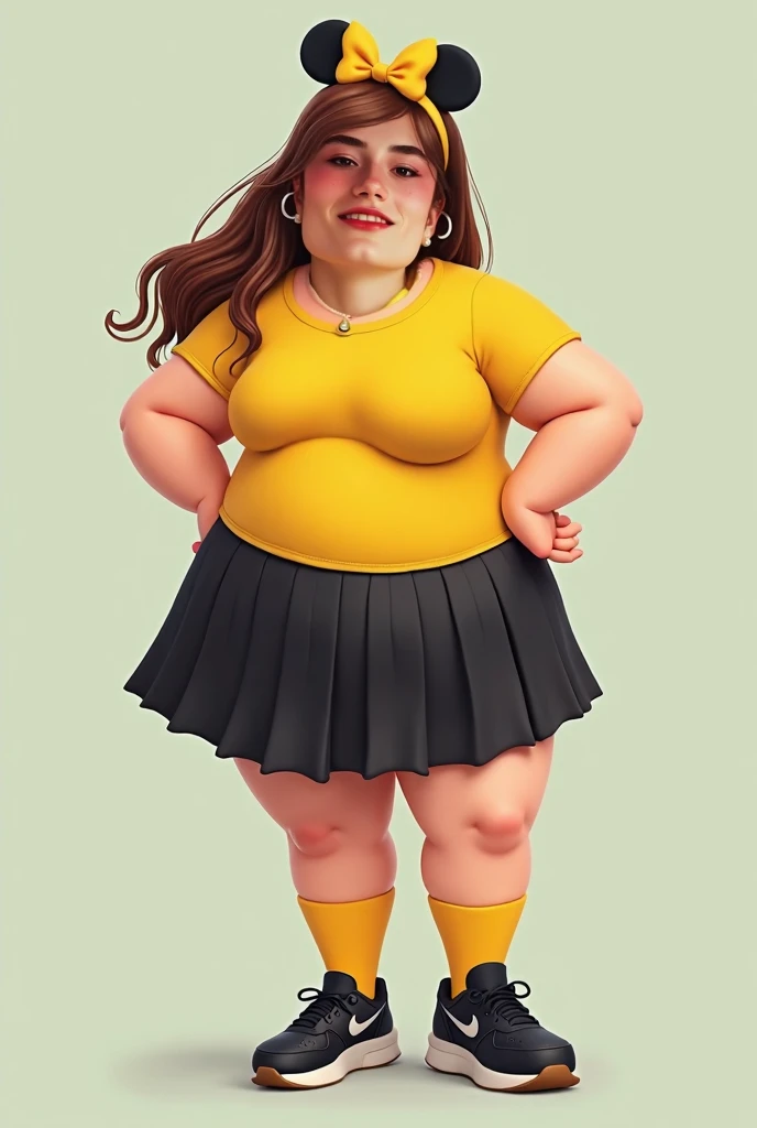 photo 800-pound 13-year-old young teen girl ( Hermione's Granger smiling face ) very fattest morbid obesity (( chubby cheeks )) with ginger wavy tousled hair straight curly bangs covering the forehead ,realistic, beautiful face, ) ( thick thighs, wide hips) cinematic , ( filmic, canon 5d, photograph, film stock photo full-body shot ) Raw photo full-body shot 900-pound 13-year-old young teen girl very fattest morbid obesity (( chubby cheeks )) with ginger wavy tousled hair straight bangs covering the forehead ,realistic, beautiful face, cinematic , filmic, canon 5d, photograph, film stock ) , Proportionately large and thick arms and legs!!,