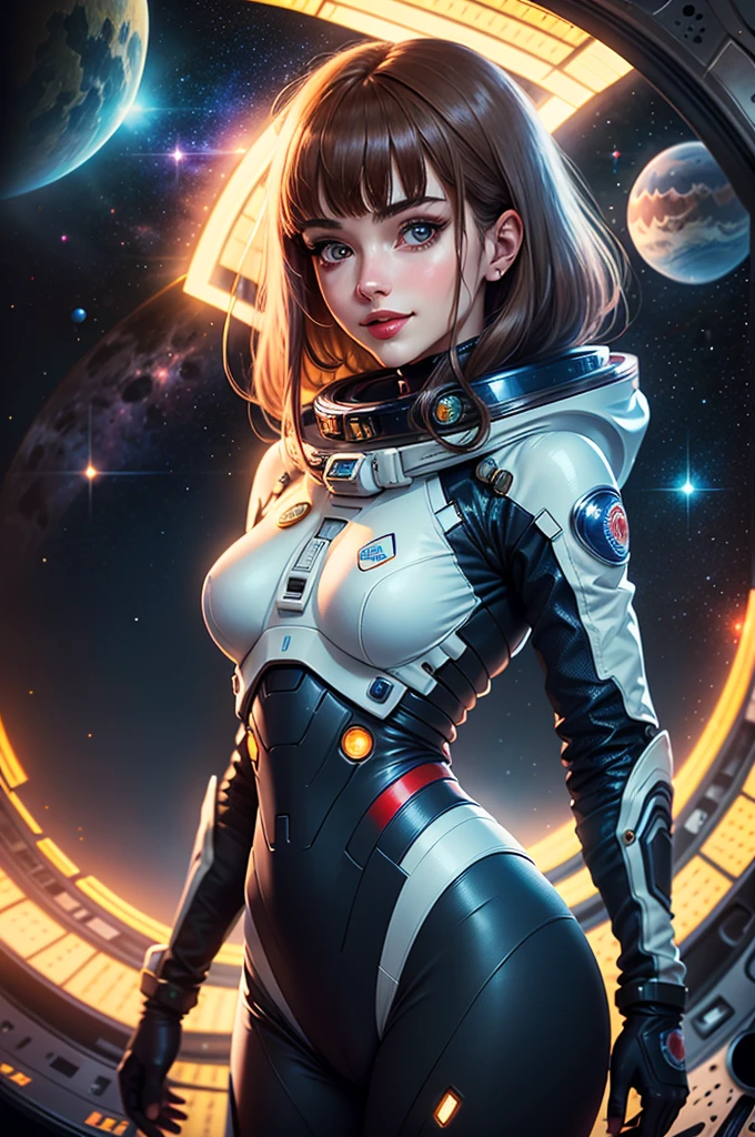 sexy face, spy, breast focus, detailed background,
([Nina( :0)Dobrev|riley reid|Eva( :0)Green]:0.9), 
Space station and distant planet view, midjourney style,aleksei gilev style,
[cartoon, anime :realistic, real life, hyper realistic:0.20],
beautiful young woman, symmetrical face,  fit, illuminated,
suicidegirl