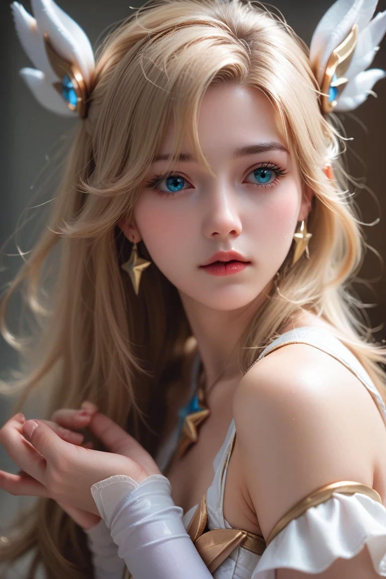 White and beautiful skin、Small nipples、blue eyes