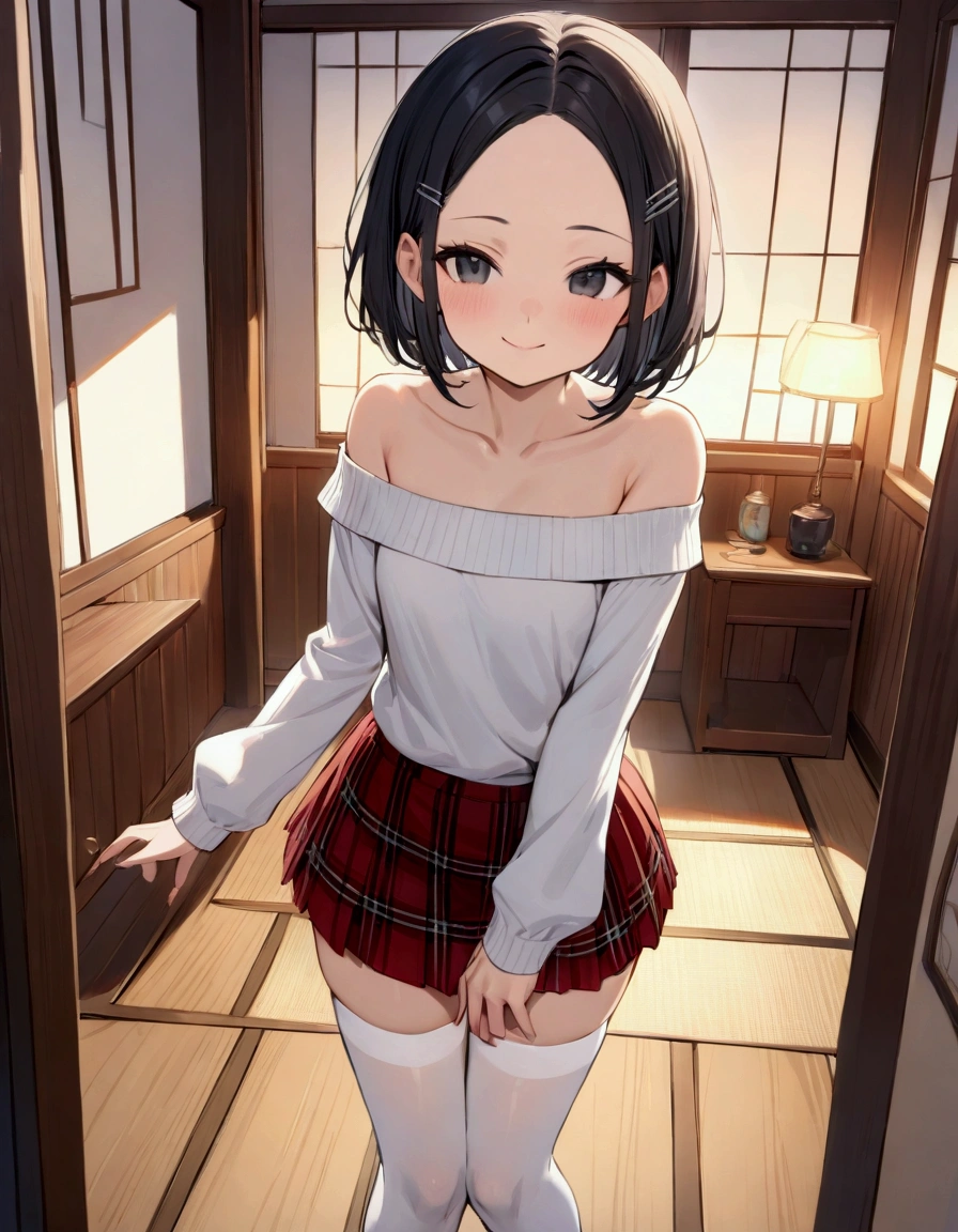 Ahegao、Cumming face、Married woman、(legs up:1.2)、Pink knitwear