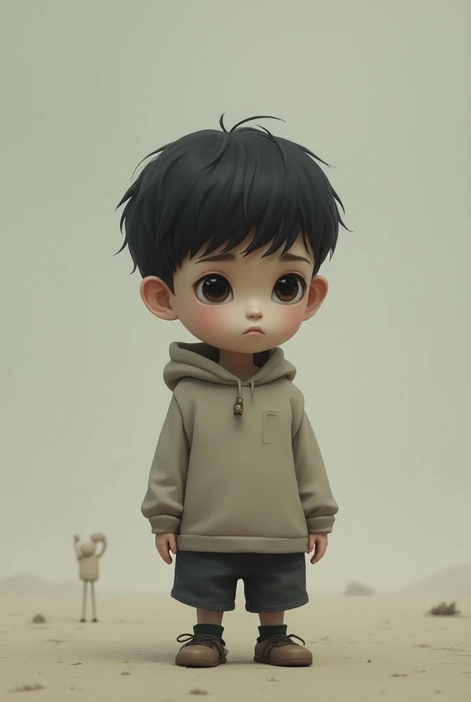 um menino em 3d do jogo inside e limbo. --auto --s2