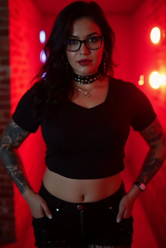 realistic image, perfect image, best quality, intricate details, 4k, MILF woman, 40 years old, Caucasian, Goth, Brazilian, wavy hair, straight bangs, gothic makeup, BBW model, (giant breasts: 1.6), (big hips : 1.5), (tattoos on the body), a woman in a translucent lingerie, (Micro lingerie), huge areolas, BIG nipples, posing on a balcony at night, curvy hourglass figure, Curvy model, Curvy body, voluptuous body, legs thick, full body photo in lingerie, angelawhite, woman with huge tits, Nightlife,