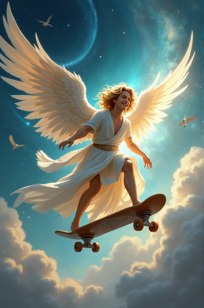 Angel of the Pleiades on a bicycle