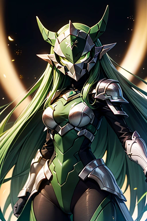 1 girl, symbionte Venom, beautiful girl, gold eyes, green haired, high land, natta