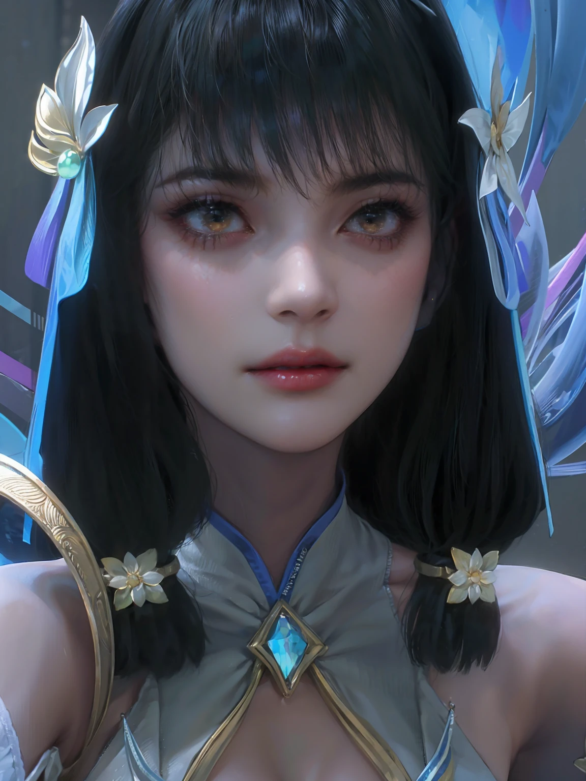  (masterpiece, Highest quality, Highest quality, Official Art, beautifully、aesthetic:1.2), (Beautiful Face), 
Very detailed,colorful,Most detailed,Tangled,(Love Pose:1.5)
(One girl:1.3), Bright Eyes, Huge breasts, ( Xianyun)