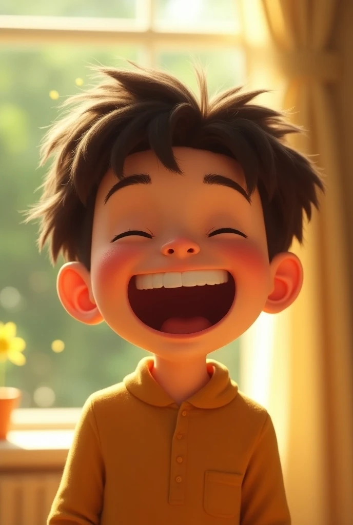 boy with happy face. children's storybook, illustration, key lighting, soft lights, hazy, by steve haris, by lisa yuskavage, by serov valentin, by tarkosvky, 8k render, detailed, cute cartoon style, very cute adorable face. --auto