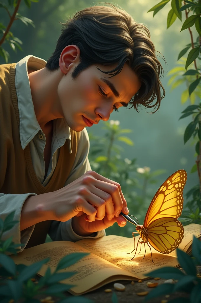 One sunny morning, as Andy was carrying a grain of sugar back to the colony, he saw a butterfly fluttering gracefully above him. The butterfly's vibrant colors and graceful dance captivated Andy's imagination. He couldn't help but admire the butterfly's beauty and grace.