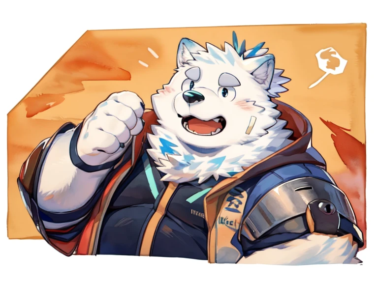 Scribble Wolf face, ((cute)),  anthro (Wolf), ( grayish black fur :1.2),  comic style , White Beard, White abdomen, (Knight Costume,  long red cherry cloak by Arashi Takemoto), (close:1.5), by Takemoto Arashi, From Kamyuel, by milkytiger1145, by 96panda, Generous Smile, happy,  opens her mouth, (watercolor \( medium sized \),  comic style :1.2),Front View,  FACE FOCUS , Abstract background,  fantasy, Various colors, colorful, 
 embarrassed face without shorts