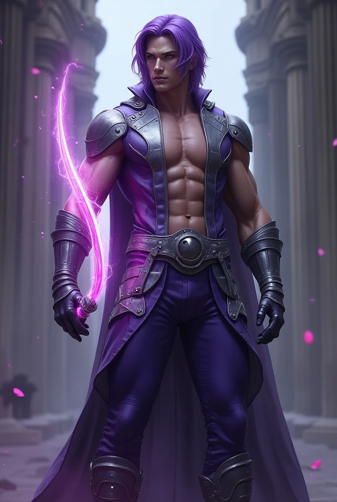 Gambit, x-men, handsome, chubby, semi nude, eyes glowing purple, glowing card deck, highly detailed, fantasy, gay,