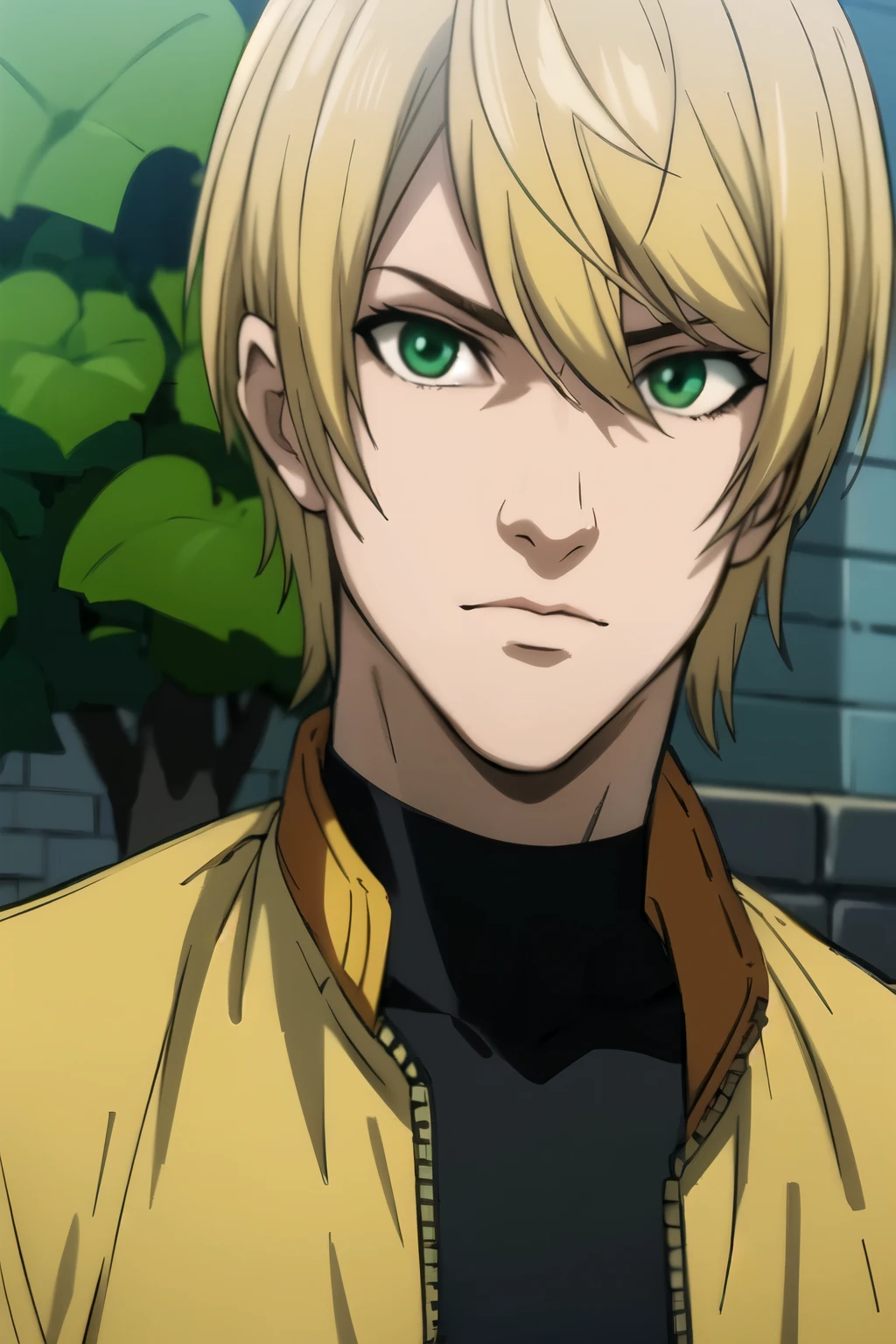 masterpiece, best quality, sketch, 1boy, solo, male focus, looking at viewer, , depth of field, anime coloring, , girl, blonde hair, green eyes, short boyish hair, The Isle of the Dragon, 2k resolution