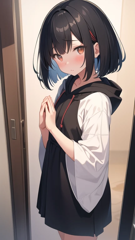 nsfw, 10yo, small breast, pink nipple, ultra details, spread regs, black hair, bob cut,