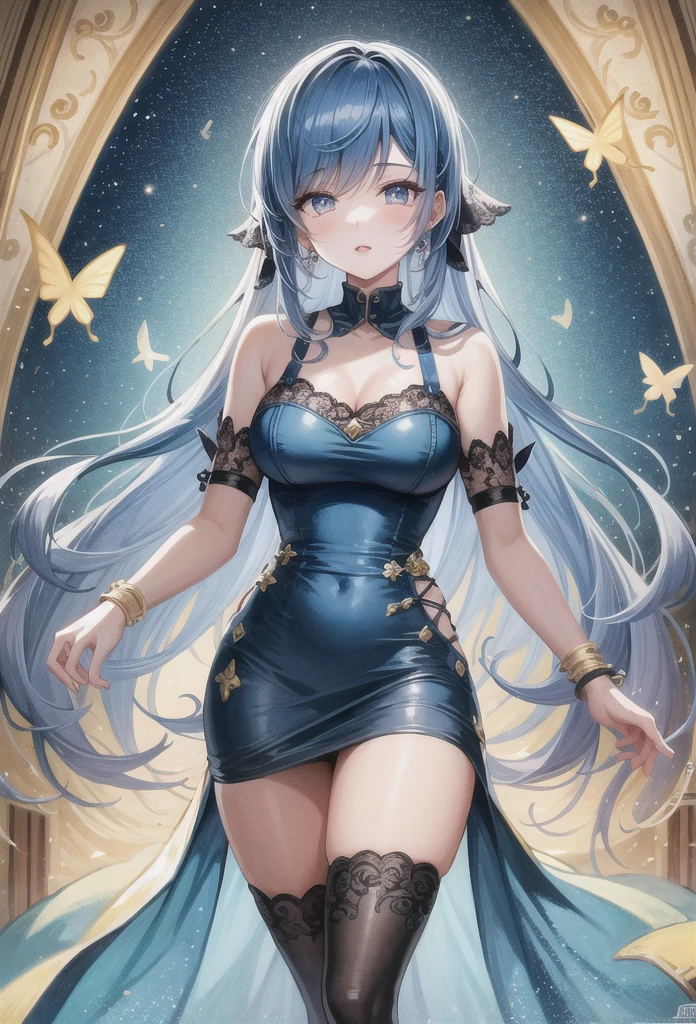1girl,ganyu/(genshin impact/),two horns,skirt,Translucent white silk stocking,(T-shirt,)(masterpiece:1.5),best quality, masterpiece, highres, original, extremely detailed wallpaper,