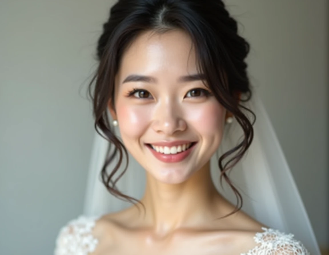 top quality, masterpiece, 8k, realistic, graphic, natural light, slutty beautiful Japanese mature bride , 45yo,beautiful lady looking at camera, very detailed face and skin texture, very detailed eyes, Japanese traditional wedding wear , beautiful hair, (symmetrical hair length), (straight hair), huge saggy tits , smile,   huge saggy tits , open mouth  , Look like Maitland Ward