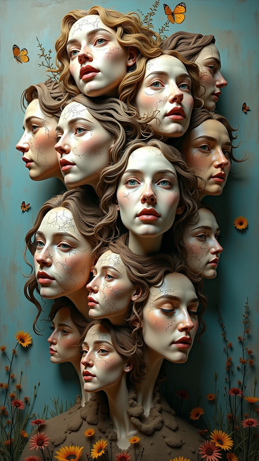 Images about abstract artistic compositions of artworks with faces ,Surrealist masterpiece