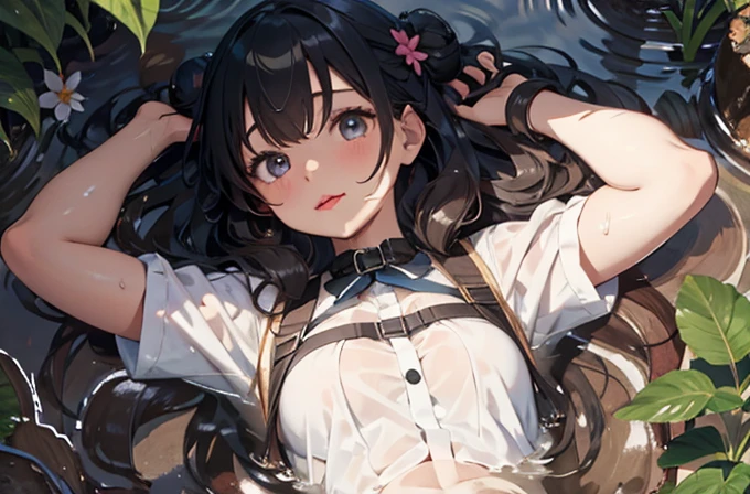 nffsw ,tre anatomically correct,4K,top-quality, Top resolution, , ((((Small body)))), ((child)), grass , Armpit, ((laying on back)), ((((many sperm on body)))), ((( many sperm on face))), ((( many sperm on head))), short Black Hair, (((Pink tank top))),(see through), (Cloth), Wide Shot,One-person viewpoint, Dutch Angle, ((Face Focus)), ((((Tears)))), blush, Scared, ((flat chest)), Erect nipple, be sweaty, ((itting open legs)), (bend knee), (Peach-colored panties),Cameltoe
