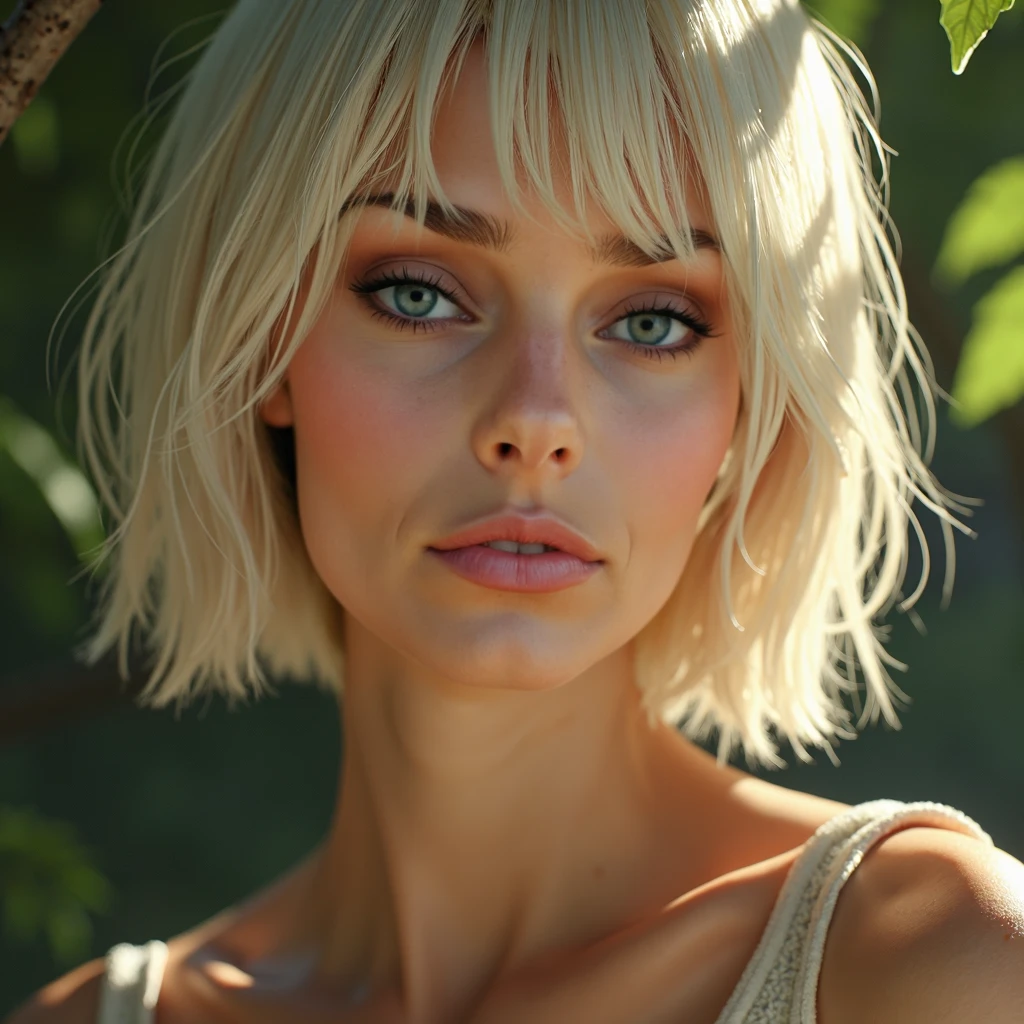 An 85-year-old woman with short gray hair., seductive look, green eyes, A lot of wrinkles on the face,  8 K, detailed wrinkles, detailed background, ultra realistic, Realism, Ultra-realistic, wrinkles on the body, sfw, cum on face, naked tits, holds penis in hand takes it in mouth.,high ponytail hairstyle, a picnic, picture in the park, Park in the center of the city, background showing whole body, whole body, very small boobs, , I look at the viewer from below, slight smile, Teeth indoors,soft lighting, extreme detail, HDR,  lying on a blanket,