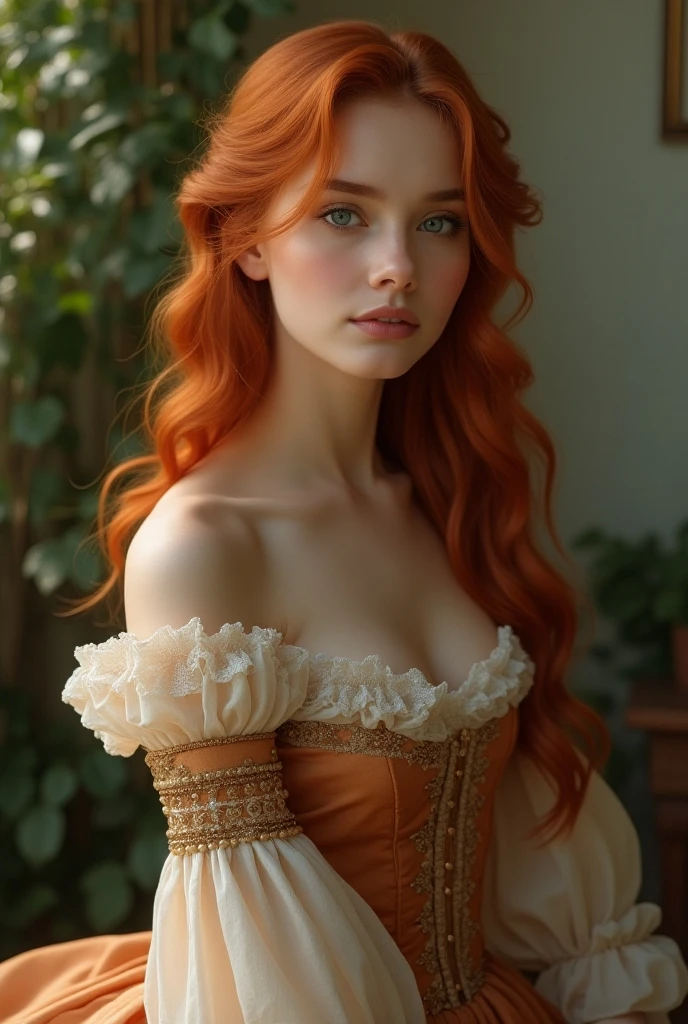 In a rococo atelier、(flat!!!! tiny!!!! chest), (6!!!!! year old girl), very young extremely!!!!!! pretty!!!!!!!!! beautiful!!!!!!! face, blue eyes, pale skin, Oil painting nude!!!! model, wears an open!!!!!! beige robe, anorexic!!!!!!, emaciated!!!!!!!!!!!!!, very skinny!!!!!!, (very short!!!!!!!!!!!!!!), tiny!!!!!. Highly detailed, 8K, short!!!!!!!!!, 1girll, boney!!!!!!, firered!!!!!! long wavy curly hair, redhead!!!!!!!!!!!! , (Perfect_Face), Convoluted, Dramatic Lighting, 4K, Detailed_Background, Caustics, from a_Side!!!!!, (eye contact!!!!!), (looking at camera!!!!!!), shot focus on belly and the crotch, whole body shot:1.2,