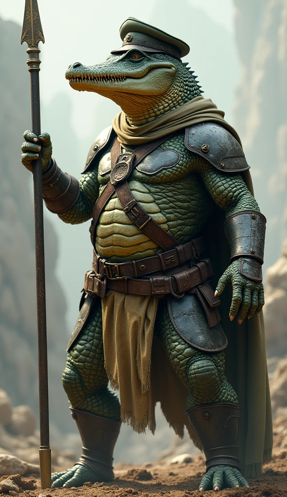 full body, barefoot, Solo, female, (orc, green skin), linen tunic, fantasy village, muscular, armor
