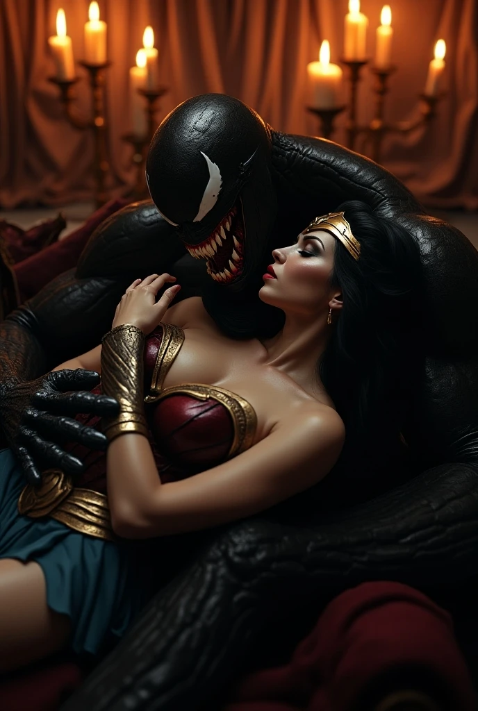 Vivisection scene, Batman dissecting a beautiful nude woman looks like Gal Gadot that lies down on a metal table in bat cave, open incision chest wound, bloodied, close up, digital art, heart lungs exposed