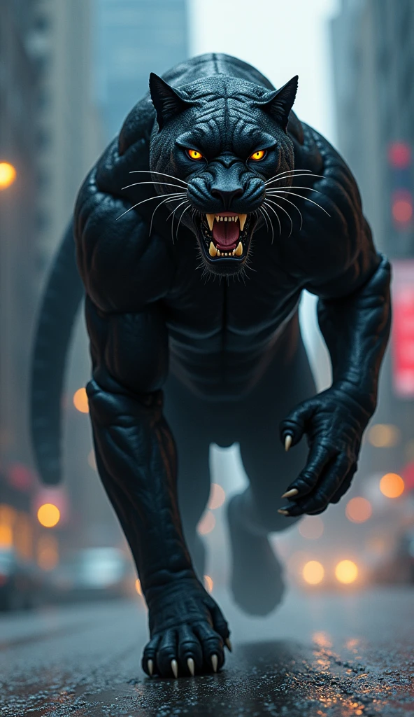 Combine jaguar and car to form a monster having robotic six pack abs